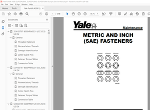 Yale Forklift A390 (GLPGDP20MX, GLPGDP25MX, GLPGDP35MX Europe) Service Manual PDF