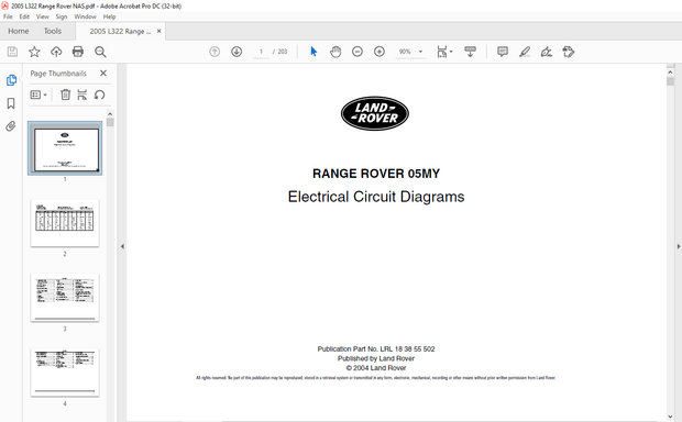 2013 Land Rover RANGE ROVER (LHD)L405 Electrical Wiring Diagrams Manual – PDF DOWNLOAD