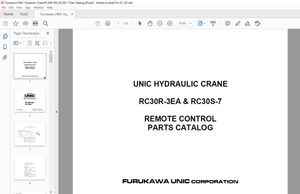FURUKAWA UNIC HYDRAULIC CRANE RC30R-3EA &amp; RC30S-7 REMOTE CONTROL PARTS MANUAL PDF DOWNLOAD 