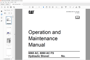 Cat 6060 AC, 6060 AC FS Hydraulic Shovel Operation and Maintenance Manual BI651383 – PDF DOWNLOAD