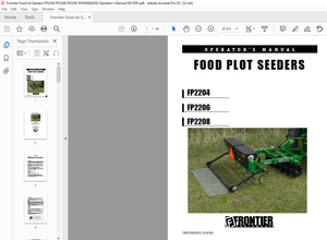 Frontier Food lot Seeders FP2204 FP2206 FP2208 Operator’s Manual(5PM50062650) – PDF DOWNLOAD