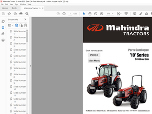 Mahindra Tractor 10 Series 5010 Gear Cab Parts Manual – PDF DOWNLOAD