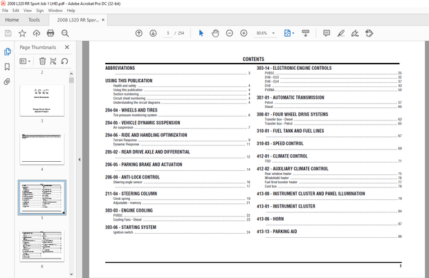 2007 Land Rover L320 Range Rover Sport LHD Electrical Circuit Diagrams Manual – PDF DOWNLOAD