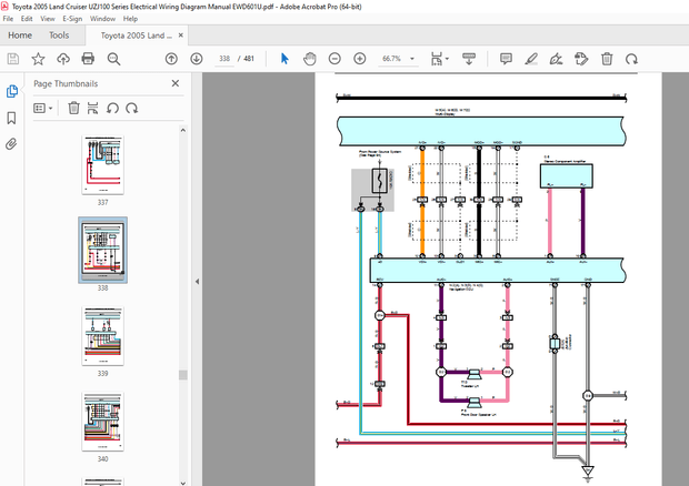 Toyota 2005 Land Cruiser UZJ100 Series Electrical Wiring Diagram Manual EWD601U - PDF DOWNLOAD
