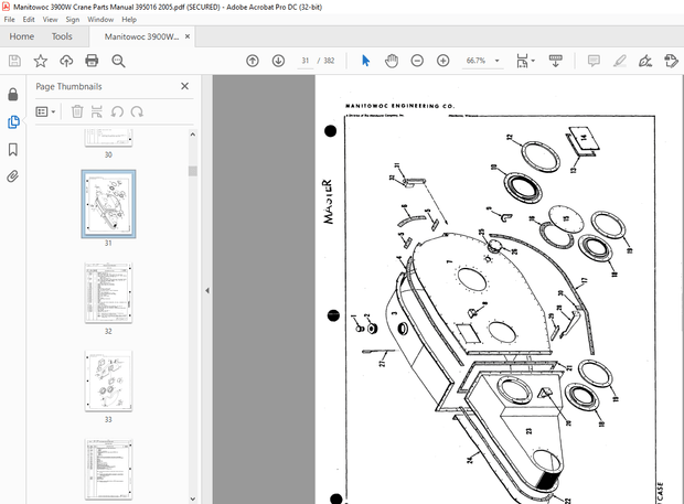 Manitowoc Traditional Crane 3900W Parts Manual SN 395016 – PDF DOWNLOAD
