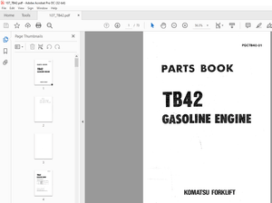 Komatsu Forklift TB42 Gasoline Engine Parts Manual PGCTB40-01 - PDF DOWNLOAD