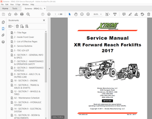 Xtreme XR Forward Reach Forklift 2017 Service Manual PN 24933-001 - PDF DOWNLOAD