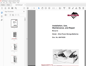 CAT Bucyrus Mine Power Storage Batteries Installation, Use,Maintenance &amp; Repair Manual - PDF DOWNLOA