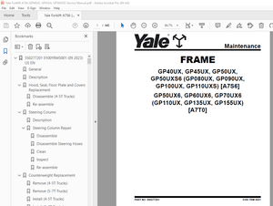 Yale Forklift A7S6 (GP40UX, GP45UX, GP50UX5) Service Manual PDF