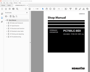 Komatsu PC700LC-8E0 Hydraulic Excavator Shop Manual UENBM00380 - PDF DOWNLOAD 