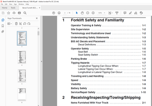 Bendi Landoll Forklift B55AC Operator’s Manual F-906-R0 – PDF DOWNLOAD
