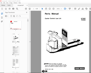 BT Prime-Mover PE-60C HT-60C Center Control Low Lift Parts Manual - PDF DOWNLOAD