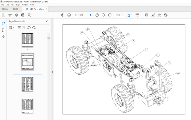 Xtreme Telehandler XR1642 Forklift Parts Manual – PDF DOWNLOAD