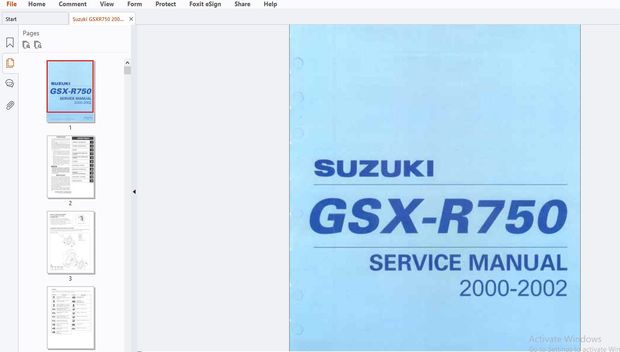 2000-2002 Suzuki GSXR750 Service Manual - PDF DOWNLOAD