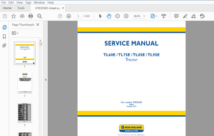 New Holland Tractor TL60E, TL75E, TL85E, TL95E Service Manual