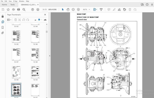 KOMATSU PC138US-11 HYDRAULIC EXCAVATOR SHOP MANUAL SEN06662-C2 – PDF DOWNLOAD