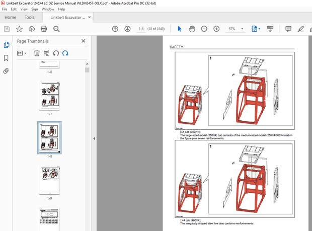 Link Belt Excavator 245X4 WORKSHOP REPAIR MANUAL WLSM2457-00LX - PDF DOWNLOAD