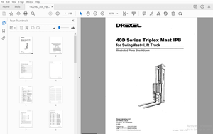 Drexel 400 Series Triplex Mast IPB SwingMast Lift Truck Parts Manual 1422082 – PDF DOWNLOAD