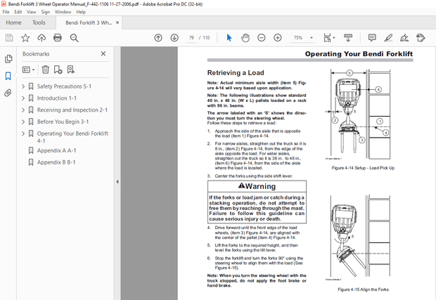 Landoll BENDI 3 WHEEL B3/25 B3/35 ELECTRIC NARROW AISLE FORKLIFT OPERATOR’S MANUAL