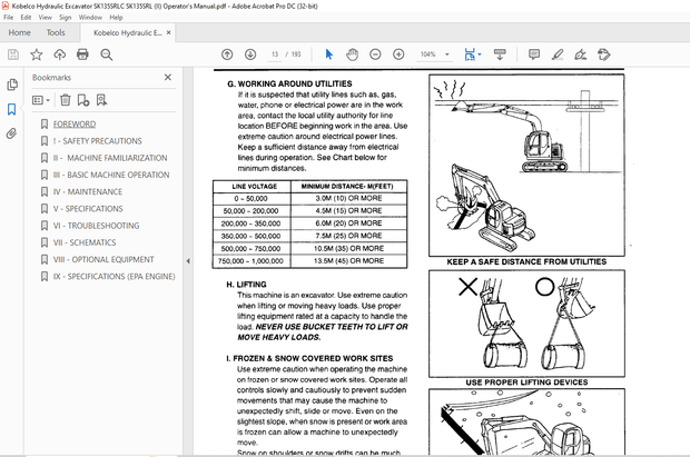 Kobelco SK135SRLC SK135SRL Hydraulic Excavator Operator’s Manual – PDF DOWNLOAD