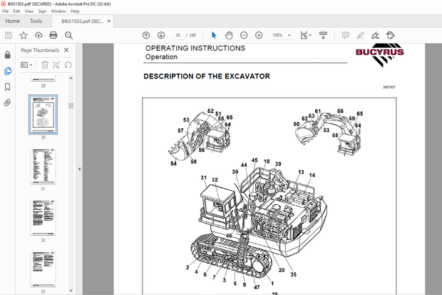 Cat Bucyrus RH 170 Hydraulic Excavator Operating Instructions Manual BI651502 – PFD DOWNLOAD
