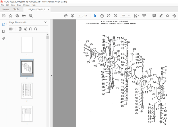 Komatsu FORKLIFT FG-FD20,25,30(H,S,SH)-12-Parts Manual