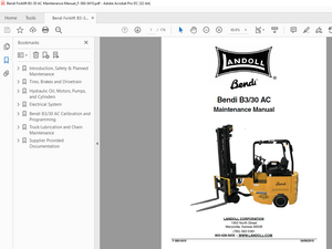 Bendi Forklift Landoll B3/30 AC Maintenance Manual F-560-0410 – PDF DOWNLOAD