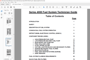 MTU Detroit Diesel Series 4000 Common Rail Fuel System Technician Guide PDF - DOWNLOAD