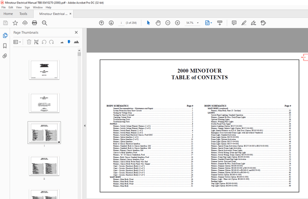 Thomas Built Buses MINOTOUR 2000 ELECTRICAL WIRING MANUAL  – PDF DOWNLOAD