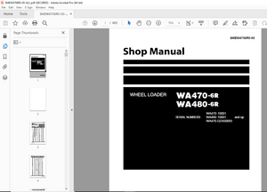 Komatsu WA470-6R,WA480-6R Wheel Loader Repair Service Manual SMEW4706R0-00 - PDF DOWNLOAD