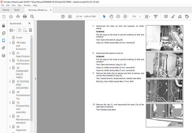 Komatsu WA470-7 Wheel Loader Shop Manual SEN06006-09 – PDF DOWNLOAD