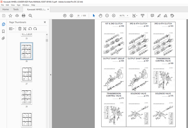 Kawasaki WHEEL LOADER 65ZV Parts MANUAL 93307-00166 - PDF DOWNLOAD