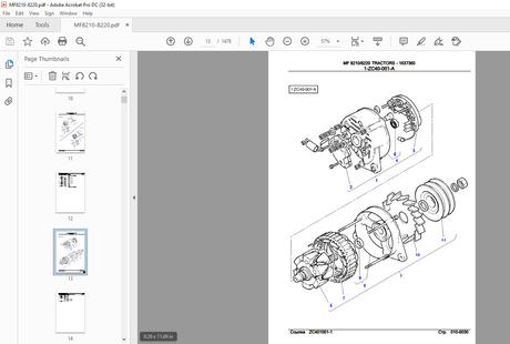 Massey Ferguson MF 8210/8220 TRACTORS Engine Parts Manual - PDF DOWNLOAD