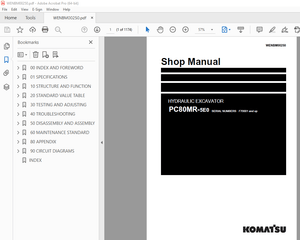 Komatsu PC80MR-5E0 Hydraulic Excavator Service Repair Workshop Manual - PDF DOWNLOAD