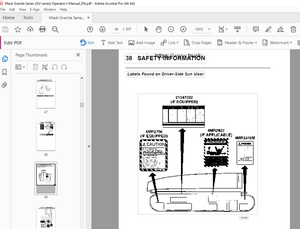 Mack Truck Granite Series (GU Series) Operator&#x27;s Handbook Manual 21394647 - PDF DOWNLOAD 