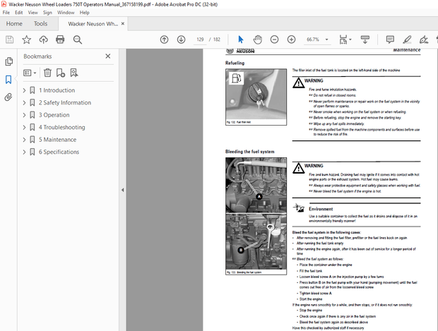 Wacker Neuson Wheel Loaders 750T Operators Manual – PDF DOWNLOAD
