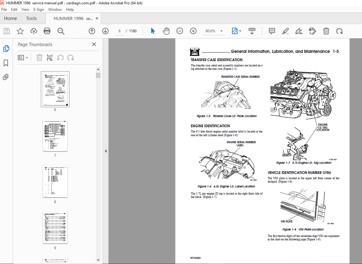 HUMMER SERVICE MANUAL 1996 COMMERCIAL visual data 7