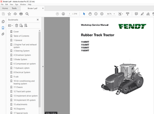FENDT Rubber Track Tractor 1149MT 1154MT 1159MT 1165MT Workshop Service Manual
