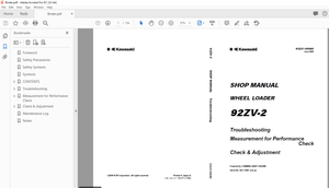 Kawasaki WHEEL LOADER 92ZV-2 SHOP MANUAL 93221-00080 - PDF DOWNLOAD