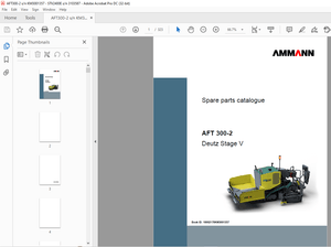 Ammann AFT 300-2 Deutz Stage V Parts Manual 10002170KM3001357 PDF