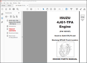 Gehl CTL70 Compact Track Loader Isuzu 4JG1-TPA Engine Parts Manual 917063B – PDF DOWNLOAD