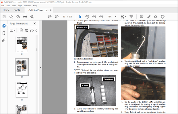 Gehl R105 Mustang 1050R Skid-Steer Loader Service Manual 50950298 – PDF DOWNLOAD