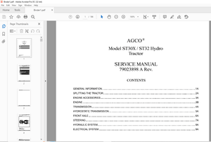 AGCO® NA ST30X ST32 Hydro Tractor SERVICE MANUAL 79023898 A – PDF DOWNLOAD
