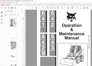 Bobcat 641 642 642B 643 Loader Operation &amp; Maintenance Manual 6570241 - PDF DOWNLOAD