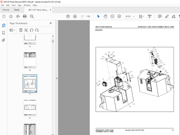 Xtreme XR1147 Telehandler Parts Manual 24970-100 – PDF DOWNLOAD