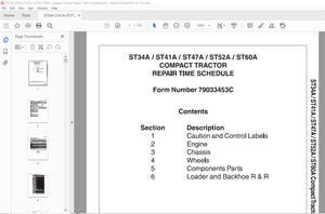 AGCO® NA ST34A ST41A ST47A ST52A ST60A COMPACT TRACTOR Repair Time Schedule Manual 79033453C – PDF 