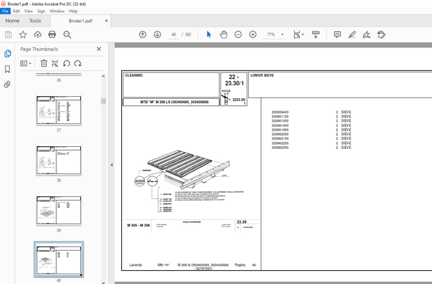Laverda M306 LS Agricultural tractor Parts Manual (563400095_563400999) – PDF DOWNLOAD