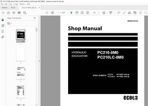 Komatsu PC210-8M0,PC210LC-8M0 Hydraulic Excavator Shop Manual SEN06109-02 - PDF DOWNLOAD
