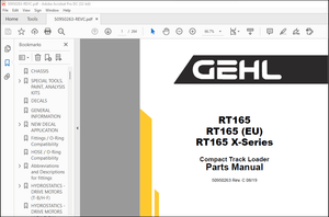 Gehl RT165 RT165 (EU) RT165 X-Series Compact Track Loader Parts Manual 50950263 – PDF DOWNLOAD