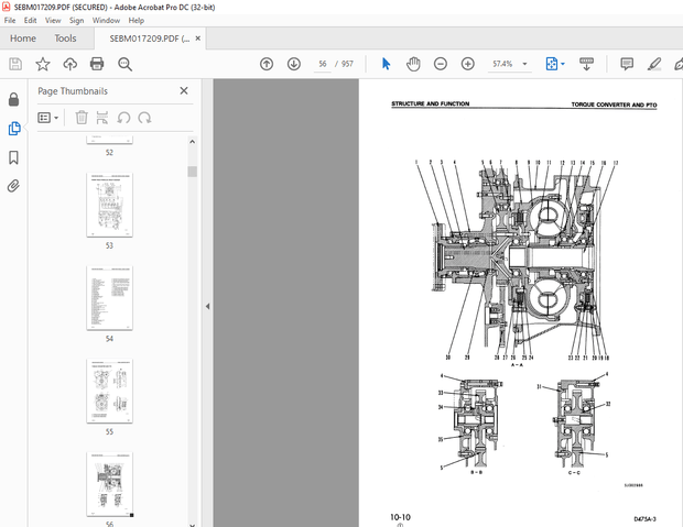 Komatsu Bulldozer D475A-3 Shop Manual SEBM017209 - PDF DOWNLAD